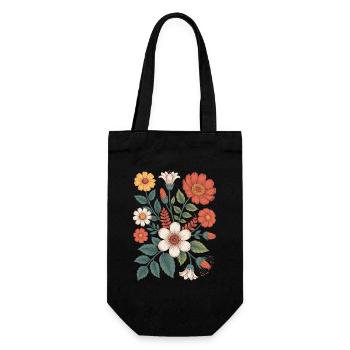 Botanical Flower Diversity Garden Meadow Nature - Gift Bag for Bottles - black - Front