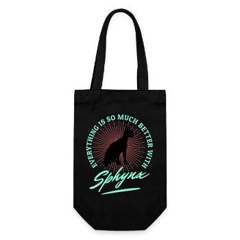 Sphynx Cat lustige Sprüche - Geschenkbeutel für Flaschen - Schwarz - Vorne