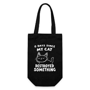 0 Days Since My Cat Destroyed Something Fun - Gift Bag for Bottles - black - Front