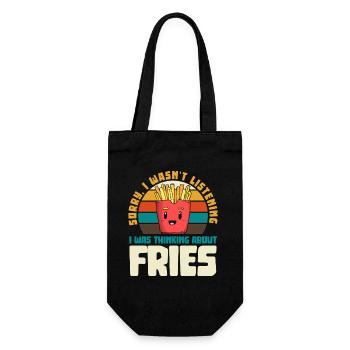Fries Retro Humor - Geschenkbeutel für Flaschen - Schwarz - Vorne