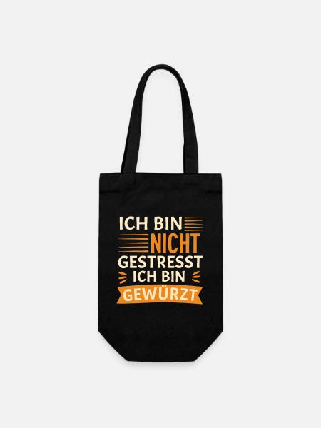 Ich bin nicht gestresst, ich bin gewürzt - Geschenkbeutel für Flaschen - Schwarz