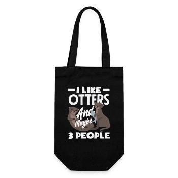 Sea Otter 3 persons - Gift Bag for Bottles - black - Front