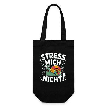 Stress Mich Nicht Schnecke – bunte Spirale - Geschenkbeutel für Flaschen - Schwarz - Vorne