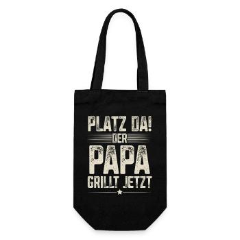 Grillen Papa - Geschenkbeutel für Flaschen - Schwarz - Vorne
