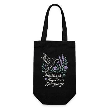 Funny Hummingbird Mem Tiny Bird Big Energy - Gift Bag for Bottles - black - Front