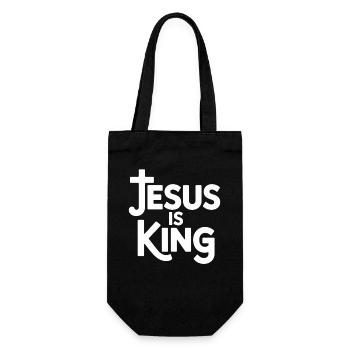 Jesus Is King Christlich Kreuz Glaube - Geschenkbeutel für Flaschen - Schwarz - Vorne