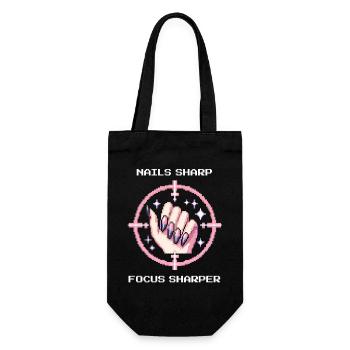 Scharfe Nägel, noch schärferer Fokus | Girly Edge - Geschenkbeutel für Flaschen - Schwarz - Vorne