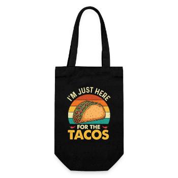 Je suis juste ici pour les tacos Citation amusante - Sac à bouteille - noir - Devant