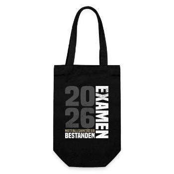 Notfallsanitäter Examen Bestanden 2026 - Geschenkbeutel für Flaschen - Schwarz - Vorne