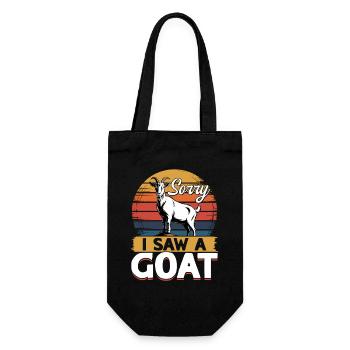 Funny Farm Animal Goat - Geschenkbeutel für Flaschen - Schwarz - Vorne