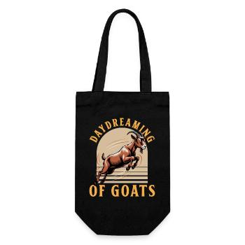 Funny Farm Animal Goat - Geschenkbeutel für Flaschen - Schwarz - Vorne