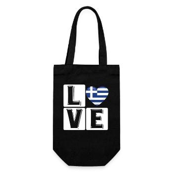 Amour Grèce Coeur Drapeau - Sac à bouteille - noir - Devant