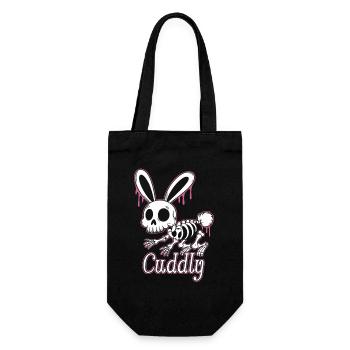 Knochenhase Cuddly Halloween Kaninchen - Geschenkbeutel für Flaschen - Schwarz - Vorne