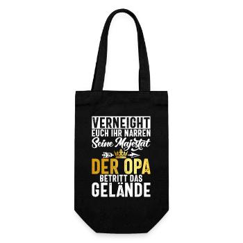 Opa Großvater Ruhestand Vatertag Großpapa - Geschenkbeutel für Flaschen - Schwarz - Vorne