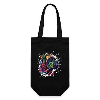 Farbiger Hund Portrait Splatter - Geschenkbeutel für Flaschen - Schwarz - Vorne