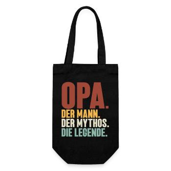 Opa Der Mann Der Mythos Die Legende - Geschenkbeutel für Flaschen - Schwarz - Vorne