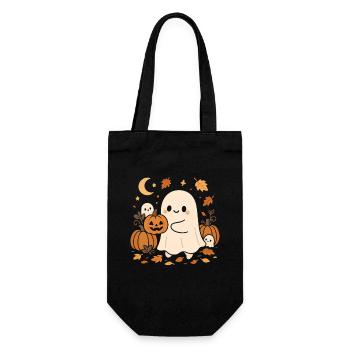 Halloween Geist mit Kürbissen - Geschenkbeutel für Flaschen - Schwarz - Vorne