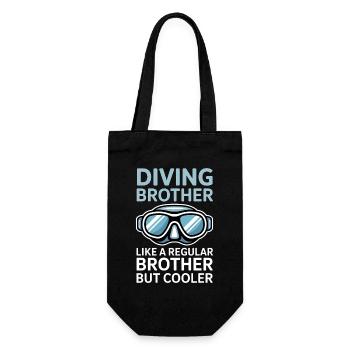 Diving Saying Brother Funny Diving Gift - Gift Bag for Bottles - black - Front