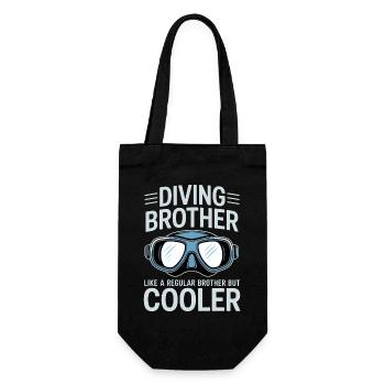 Diving Saying Brother Funny Diving Gift - Gift Bag for Bottles - black - Front