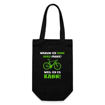Gravel Bike Rennrad OHNE MOTOR Spruch Anti E-Bike - Geschenkbeutel für Flaschen - Schwarz - Vorne