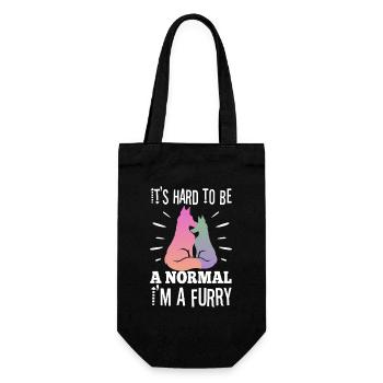 It's Hard To Be A Normal I'm A Furry - Geschenkbeutel für Flaschen - Schwarz - Vorne