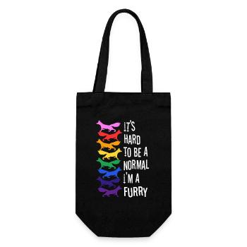 It's Hard To Be A Normal I'm A Furry - Geschenkbeutel für Flaschen - Schwarz - Vorne