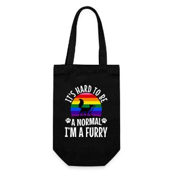 It's Hard To Be A Normal I'm A Furry - Geschenkbeutel für Flaschen - Schwarz - Vorne