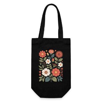 Botanical Flower Diversity Garden Meadow Nature - Gift Bag for Bottles - black - Front