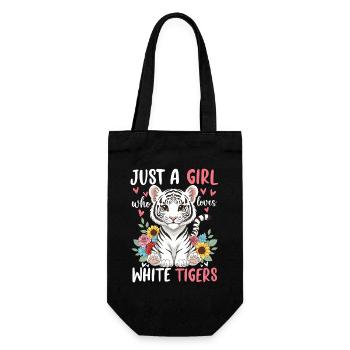 Only one girl loves White Tigers - Gift Bag for Bottles - black - Front