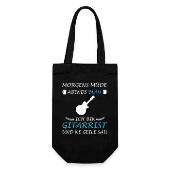Gitarre Spruch Band Musikinstrument E-Gitarre - Geschenkbeutel für Flaschen - Schwarz - Vorne