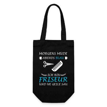 Friseur Frisör Friseurin Hairstylist Lustig Spruch - Geschenkbeutel für Flaschen - Schwarz - Vorne