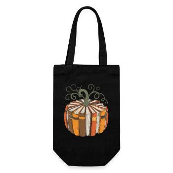 Book Pumpkin for Bookworms Pumpkin Books - Gift Bag for Bottles - black - Front