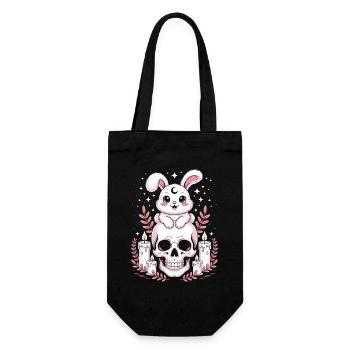 Kawaii Pastel Goth Bunny - Gift Bag for Bottles - black - Front