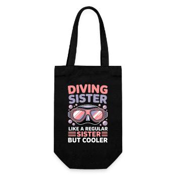 Diving Saying Girl Funny Diving Gift - Gift Bag for Bottles - black - Front