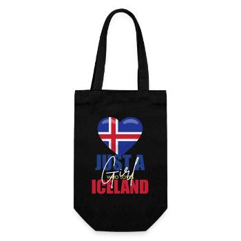 Iceland Heart Love Tea - Gift Bag for Bottles - black - Front