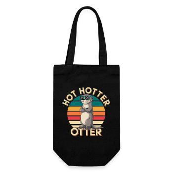  Hot Hotter Otter Lustiger Otter Spruch Retro - Geschenkbeutel für Flaschen - Schwarz - Vorne