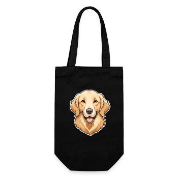 Golden Retriever Head Illustration - Gift Bag for Bottles - black - Front