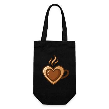Amateur de café Caféine Cœur Café - Sac à bouteille - noir - Devant