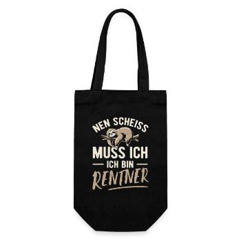 Nen Scheiss muss ich ich bin Rentner - Spruch - Geschenkbeutel für Flaschen - Schwarz - Vorne