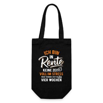 I'm retired - no time! full of stress - Gift Bag for Bottles - black - Front