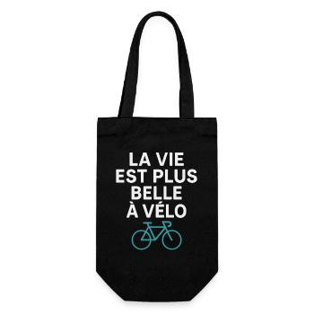 Life Is More Beautiful On Bike Cycling Humor - Gift Bag for Bottles - black - Front