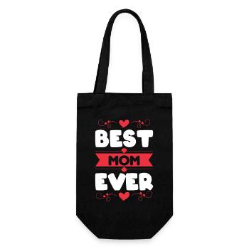 Beste Mama Der Welt - Geschenkbeutel für Flaschen - Schwarz - Vorne
