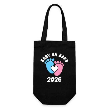 Future maman BÉBÉ À BORD 2026 Drôle - Sac à bouteille - noir - Devant
