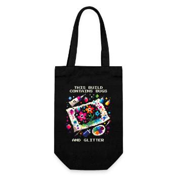 Enthält Bugs & Glitzer | Homeschool Basteln - Geschenkbeutel für Flaschen - Schwarz - Vorne