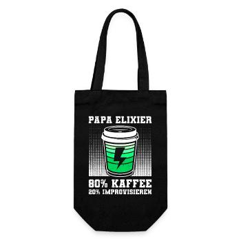 Werdender Vater ALPAKAPAPA Retro Lustiges - Geschenkbeutel für Flaschen - Schwarz - Vorne