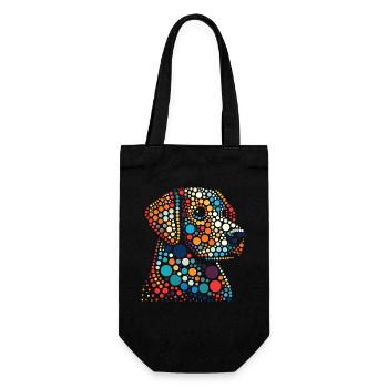 Spotty shirt Vibrant Dot Skull Portrait - Gift Bag for Bottles - black - Front