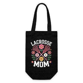 Lacrosse Spruch Mama Lustiges Lacrosse Geschenk - Geschenkbeutel für Flaschen - Schwarz - Vorne