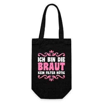 JGA Team Braut Junggesellinnenabschied - Geschenkbeutel für Flaschen - Schwarz - Vorne