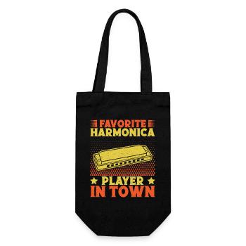 Drôle d’harmonica Joueur préféré en ville - Sac à bouteille - noir - Devant