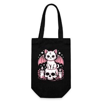 Chat Goth Pastel Kawaii - Sac à bouteille - noir - Devant